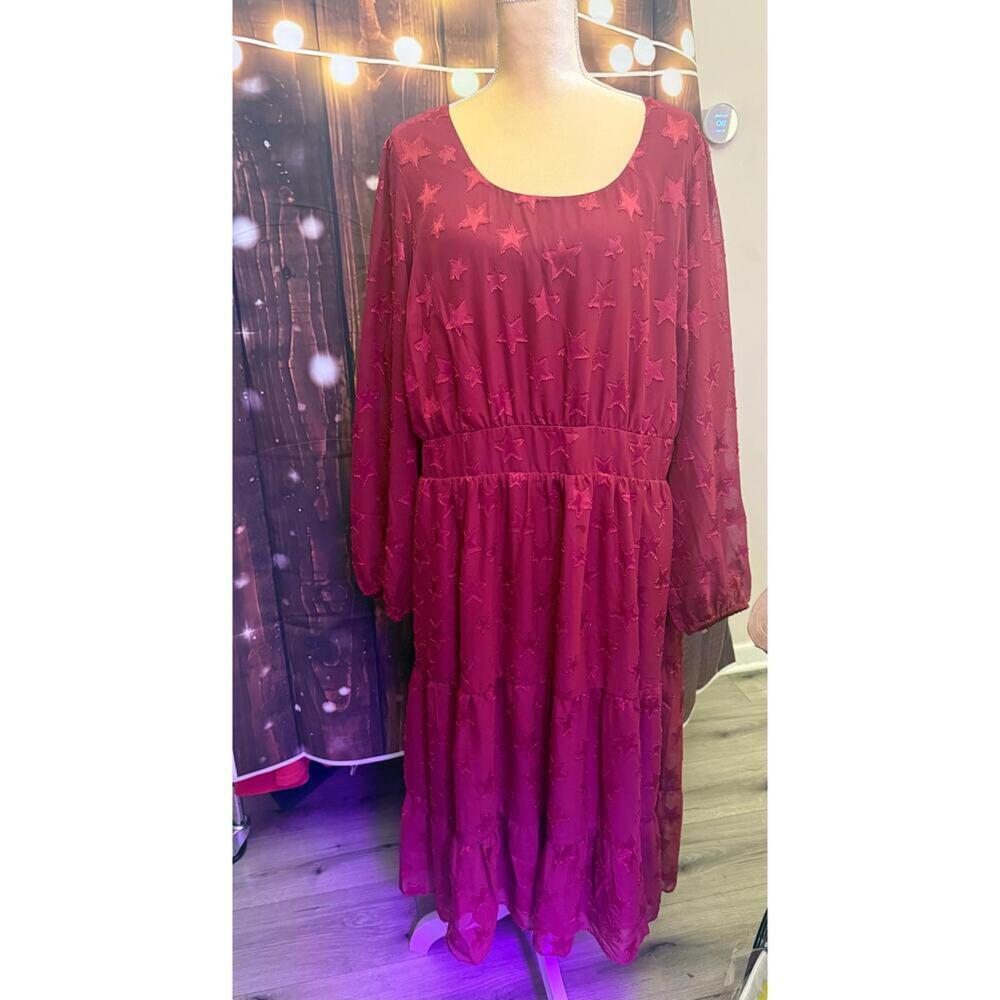 Torrid Red Star Long Sleeve Dress